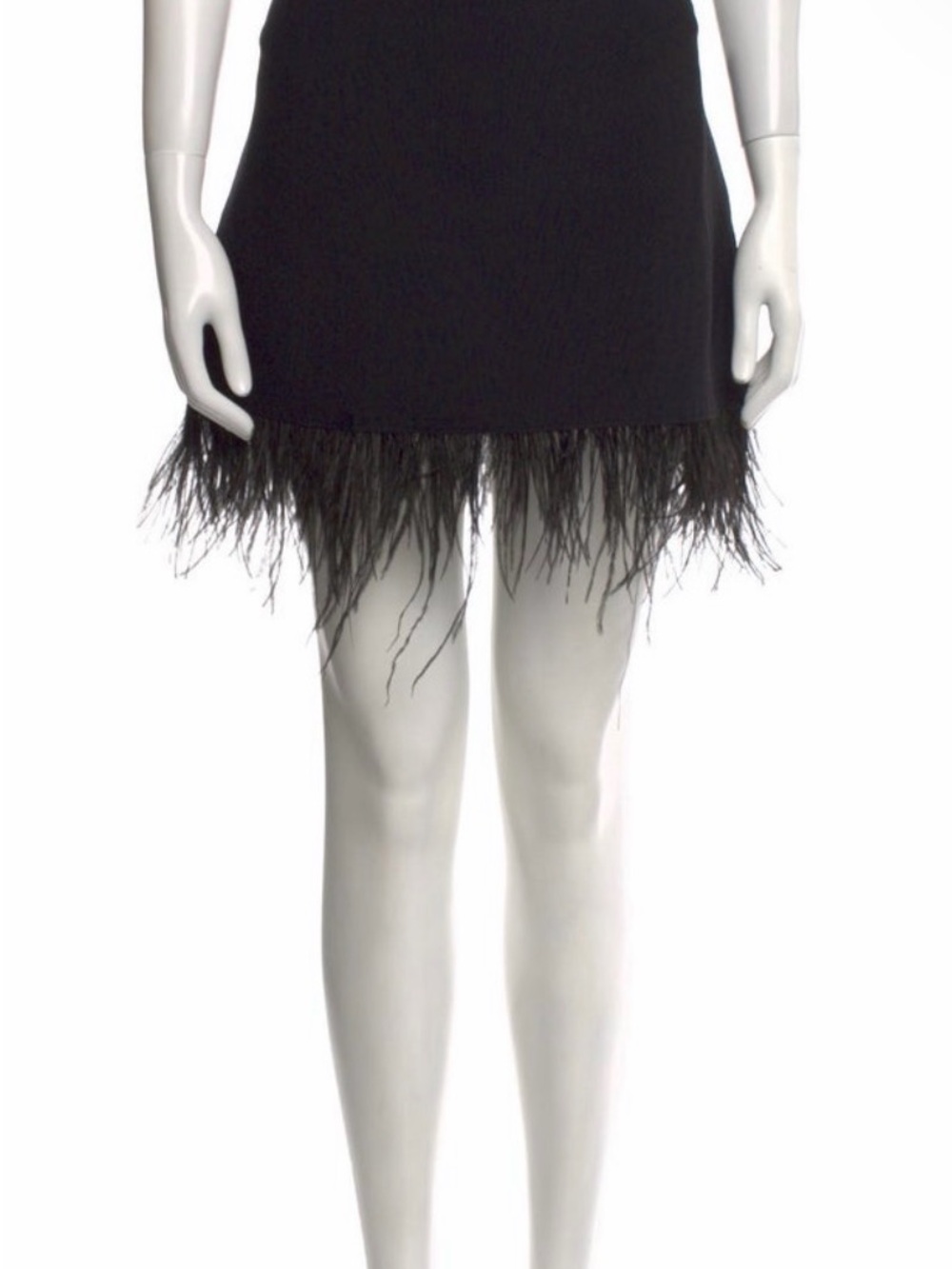 STAUD Black Mini Skirt with Feather Hem